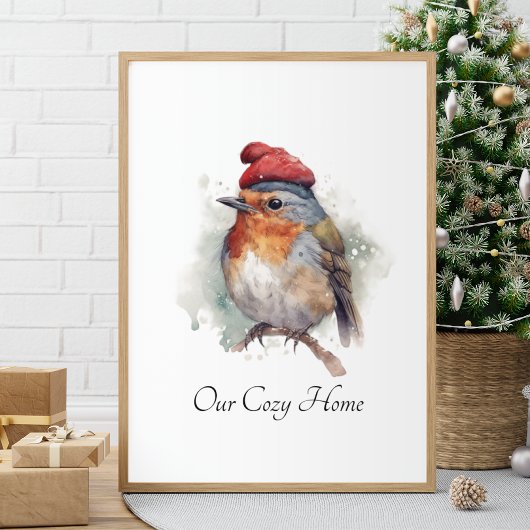 Poster Robin Winter Delight, personnalisé
