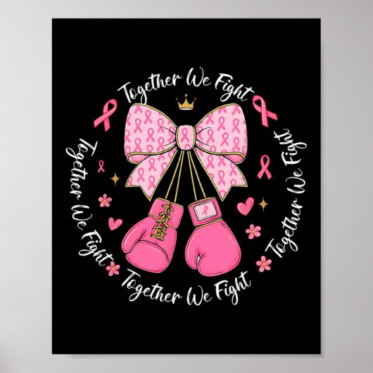 Poster Robinet rose Coquette Bow Gants Boxe Breast Canc (Devant)
