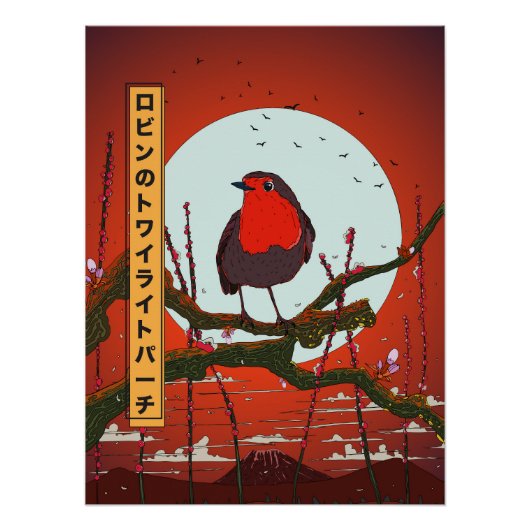 Poster Robin's Twilight Perch (Devant)