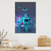 Poster Robos de jouets sur l'impression d'attaque (Cuisine)