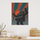 Poster Robot 4 de style rétro (Cuisine)
