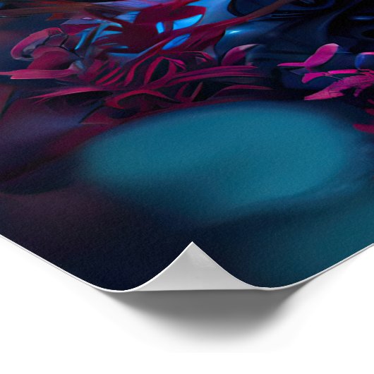 Poster Robot à fleurs roses (Coin)