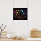 Poster Robot à fleurs violettes et yeux brillants (Cuisine)