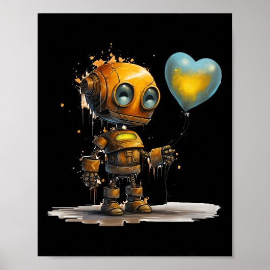 Poster Robot Amour de la Saint-Valentin Incroyable et Drô (Devant)