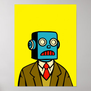 Poster Robot bleu