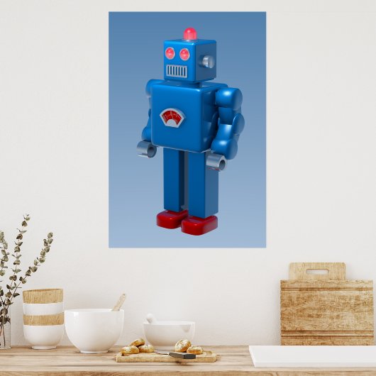Poster Robot bleu (Cuisine)