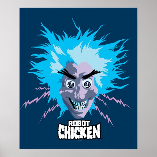 Poster Robot chicken Scientist Head Graphic (Devant)