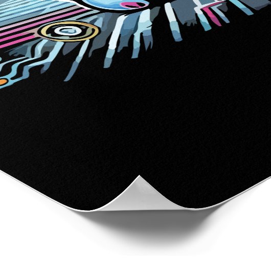 Poster Robot Cyberpunk Maneki Neko Chat Lucky, Argent (Coin)