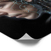 Poster Robot Cyborg Cerveau Intelligence artificielle (Coin)