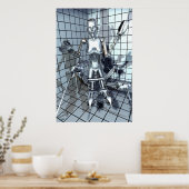 Poster Robot dans une grille (Cuisine)