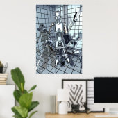 Poster Robot dans une grille (Bureau à domicile)