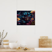 Poster Robot de fleurs futuristes (Cuisine)