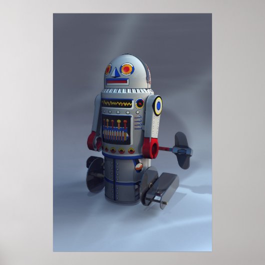 Poster Robot de jouets rétro Numéro 7 Imprimer (Devant)
