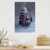 Poster Robot de jouets rétro Numéro 7 Imprimer (Cuisine)