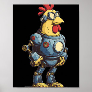 Poster Robot de poulet génial pour les futurs amoureux de