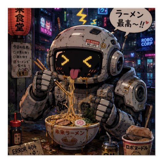 Poster Robot de Ramen Cyber (Devant)