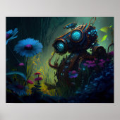 Poster Robot des fleurs de la forêt tropicale bleue (Devant)