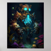 Poster Robot et Fleurs (Devant)