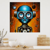 Poster Robot futuriste rétro (Cuisine)