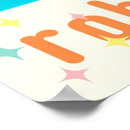 Poster Robot futuriste rétro ROBIA 12J2 Mixologue (Coin)