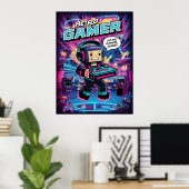 Poster Robot Gamer Retro (Bureau à domicile)