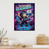 Poster Robot Gamer Retro (Cuisine)