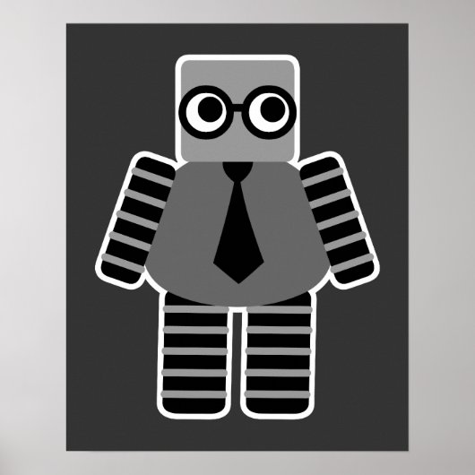 Poster Robot Geek intelligent (Devant)