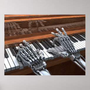 Poster Robot jouant au piano
