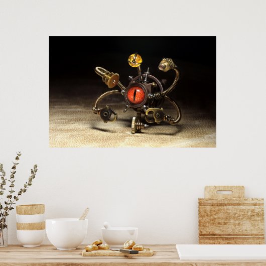 Poster Robot porte-parole Steampunk (Cuisine)