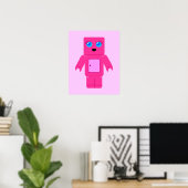 Poster Robot rose (Bureau à domicile)
