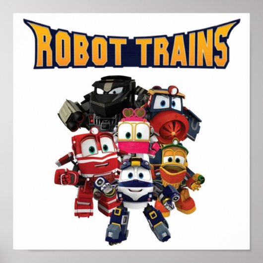 Poster Robot Trains Cartoon pour montrer aux enfants (Devant)