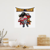 Poster Robot Trains Cartoon pour montrer aux enfants (Cuisine)