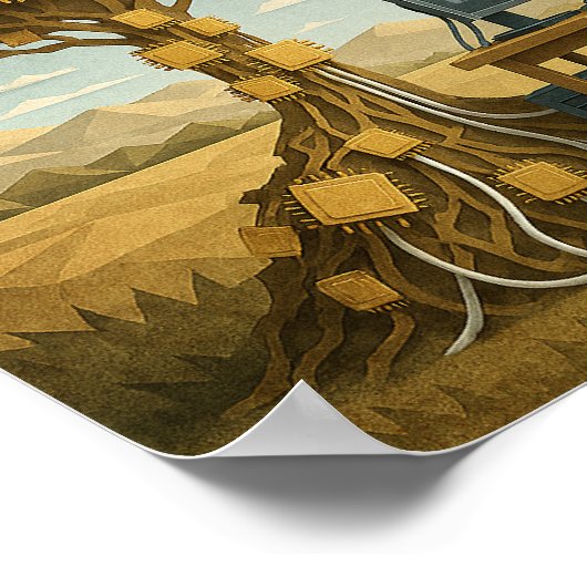 Poster Robot Under Processor Tree (Coin)