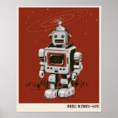 Poster Robot vintage 2 rouge (Devant)