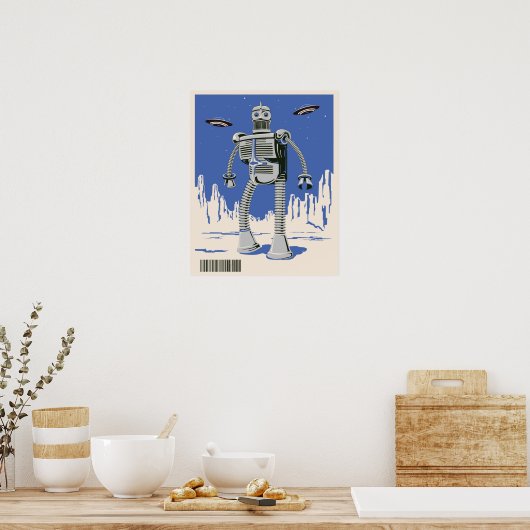 Poster Robot vintage 3 bleu (Cuisine)