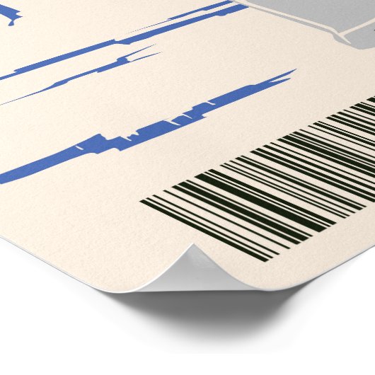 Poster Robot vintage 3 bleu (Coin)