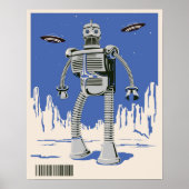 Poster Robot vintage 3 bleu (Devant)