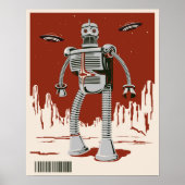 Poster Robot vintage 3 rouge (Devant)