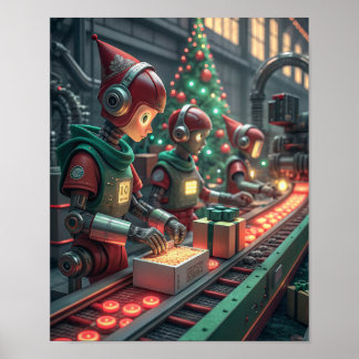 Poster robotic elves creating the future of Christmas toy