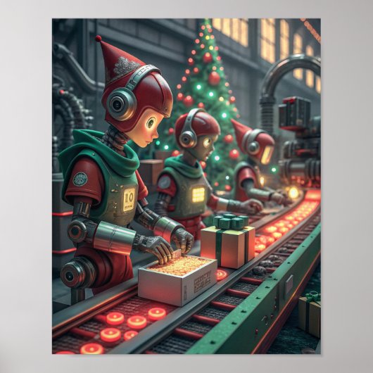 Poster robotic elves creating the future of Christmas toy (Devant)