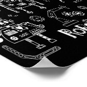 Poster Robotics Engineer Technician Funny Vintage Robot  (Coin)