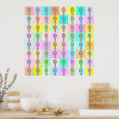 Poster Robots Art Pop Retro v1 (Cuisine)