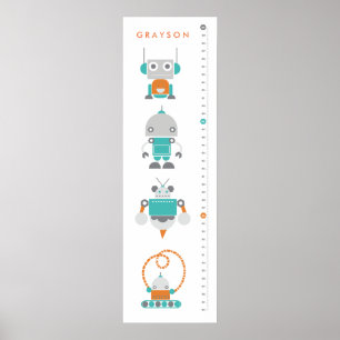 Poster Robots Childrers Custom Growth Hight Chart - Art