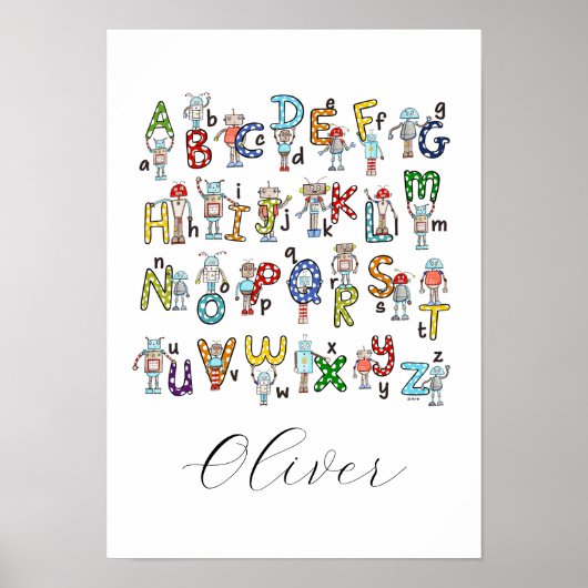 Poster Robots de l'alphabet (Devant)