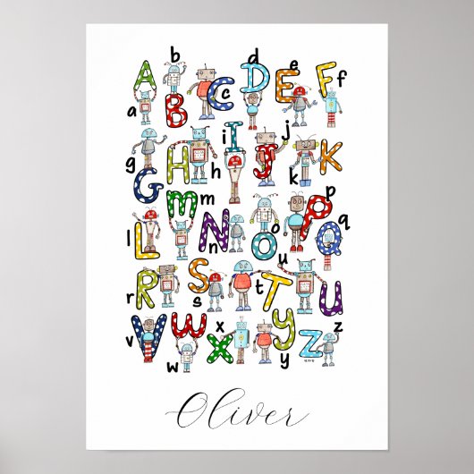 Poster Robots de l'alphabet (Devant)
