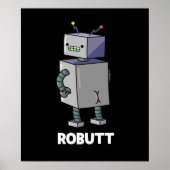 Poster Robutt Funny Robot Pun Dark BG (Devant)