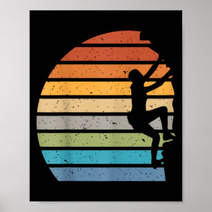 Poster Rocaille de coucher de soleil rétro sports de plei