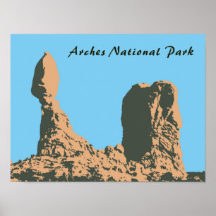 Poster Roche équilibrée en Arches National Park- Utah, US