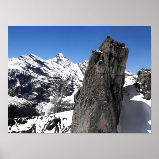 Poster Rocher à la montagne de Schilthorn (Devant)
