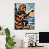 Poster Rocher côtier : Lion sur le bord (Bureau à domicile)